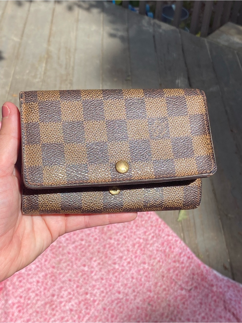 Louis Vuitton Brown Checkered Canvas Clutch Wallet - Picture 5 of 17